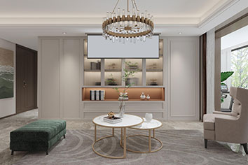 保利和尘光樾135平米现代美式气概装修软装效果图